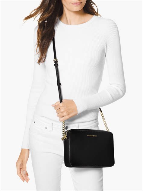 michael kors jet set crossbody large|michael kors saffiano crossbody bag.